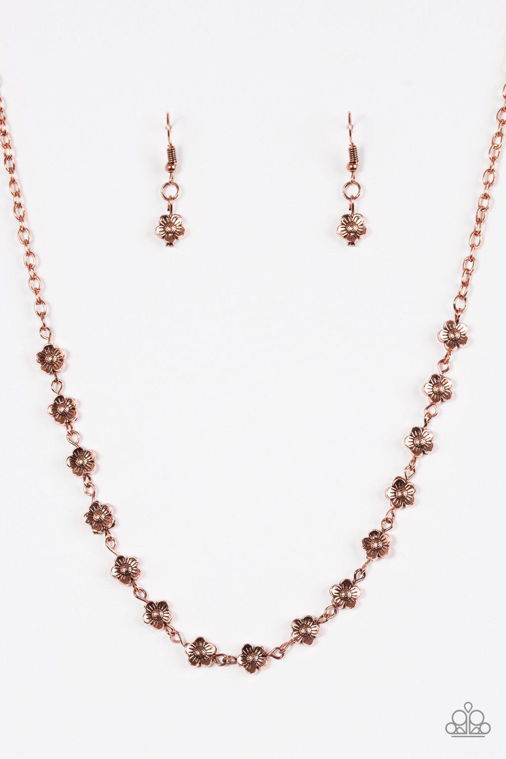 Daisy Do-Si-Do Copper Flower Necklace - Paparazzi Accessories- lightbox - CarasShop.com - Paparazzi Jewelry by Cara Jewels