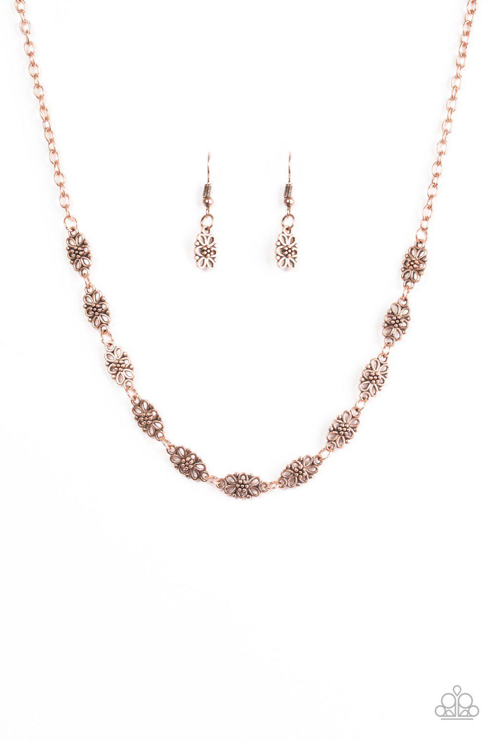 Daisy Dream Copper Flower Necklace - Paparazzi Accessories- lightbox - CarasShop.com - Paparazzi Jewelry by Cara Jewels