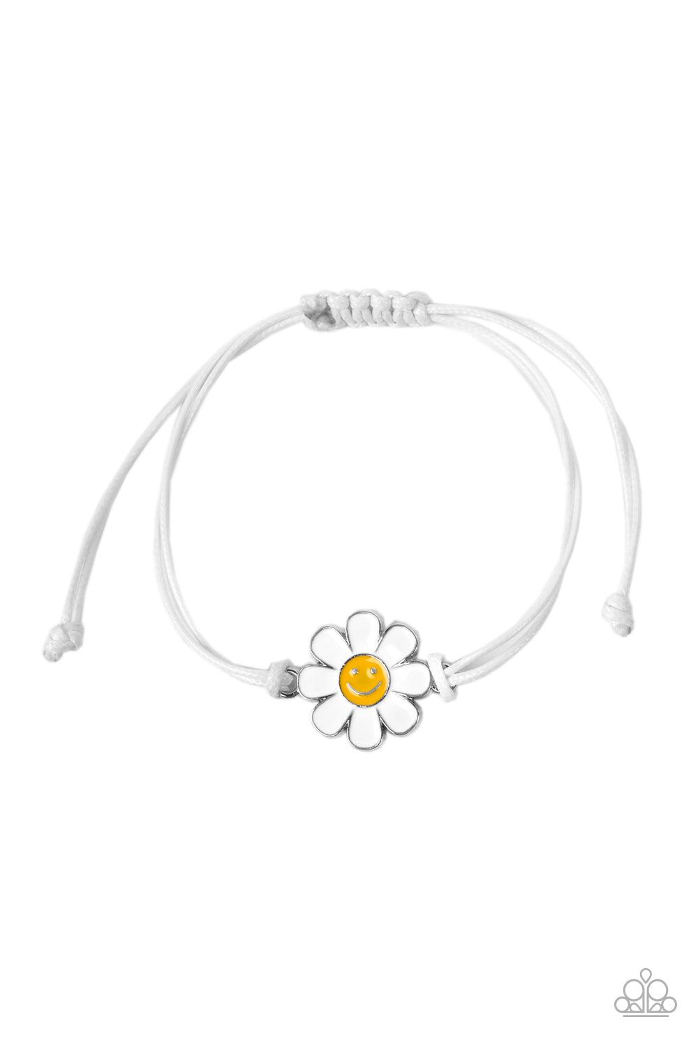 DAISY Little Thing White Bracelet - Paparazzi Accessories- lightbox - CarasShop.com - Paparazzi Jewelry by Cara Jewels