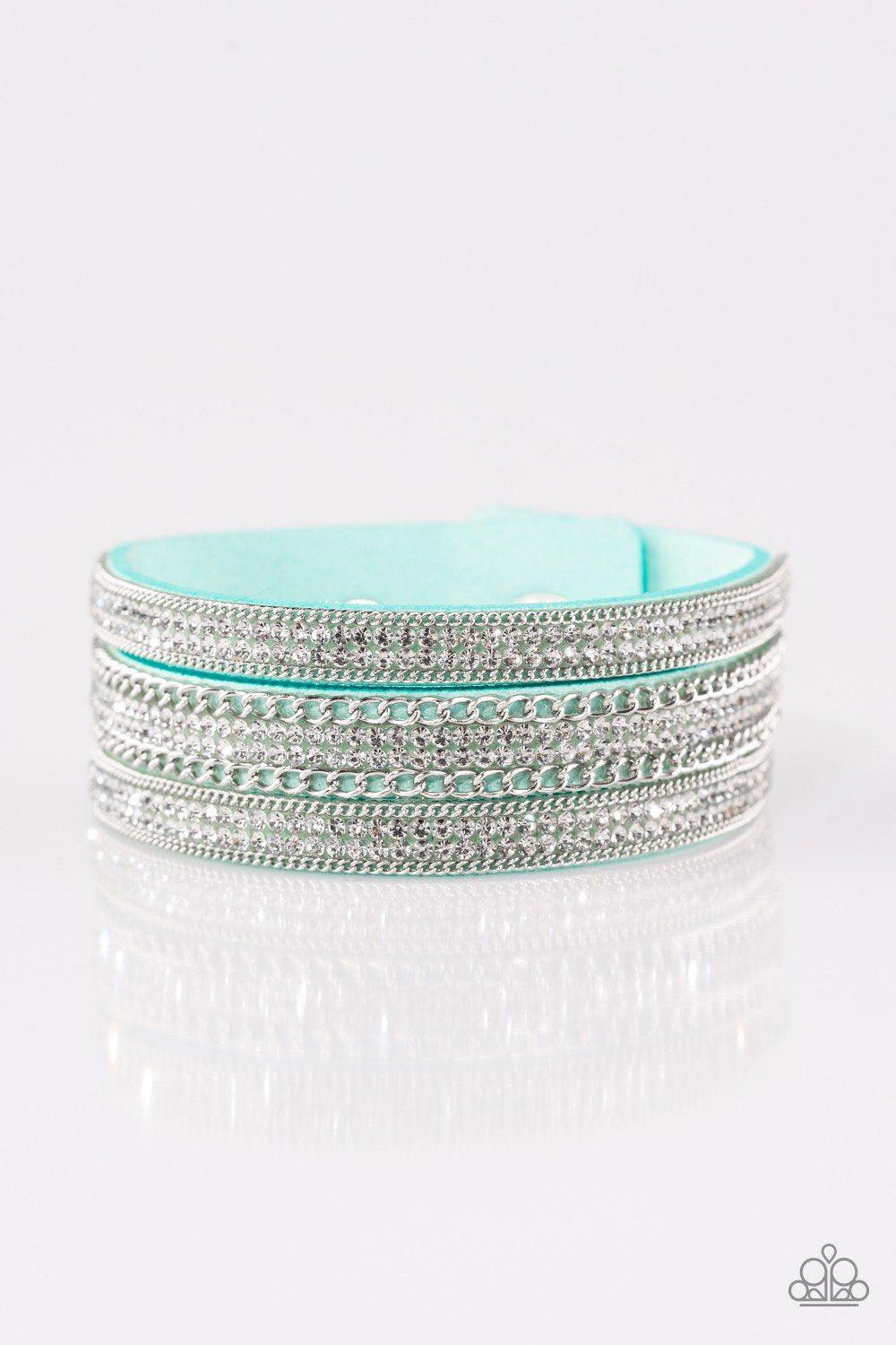 Dangerously Drama Queen Blue Urban Wrap Snap Bracelet - Paparazzi Accessories- lightbox - CarasShop.com - Paparazzi Jewelry by Cara Jewels