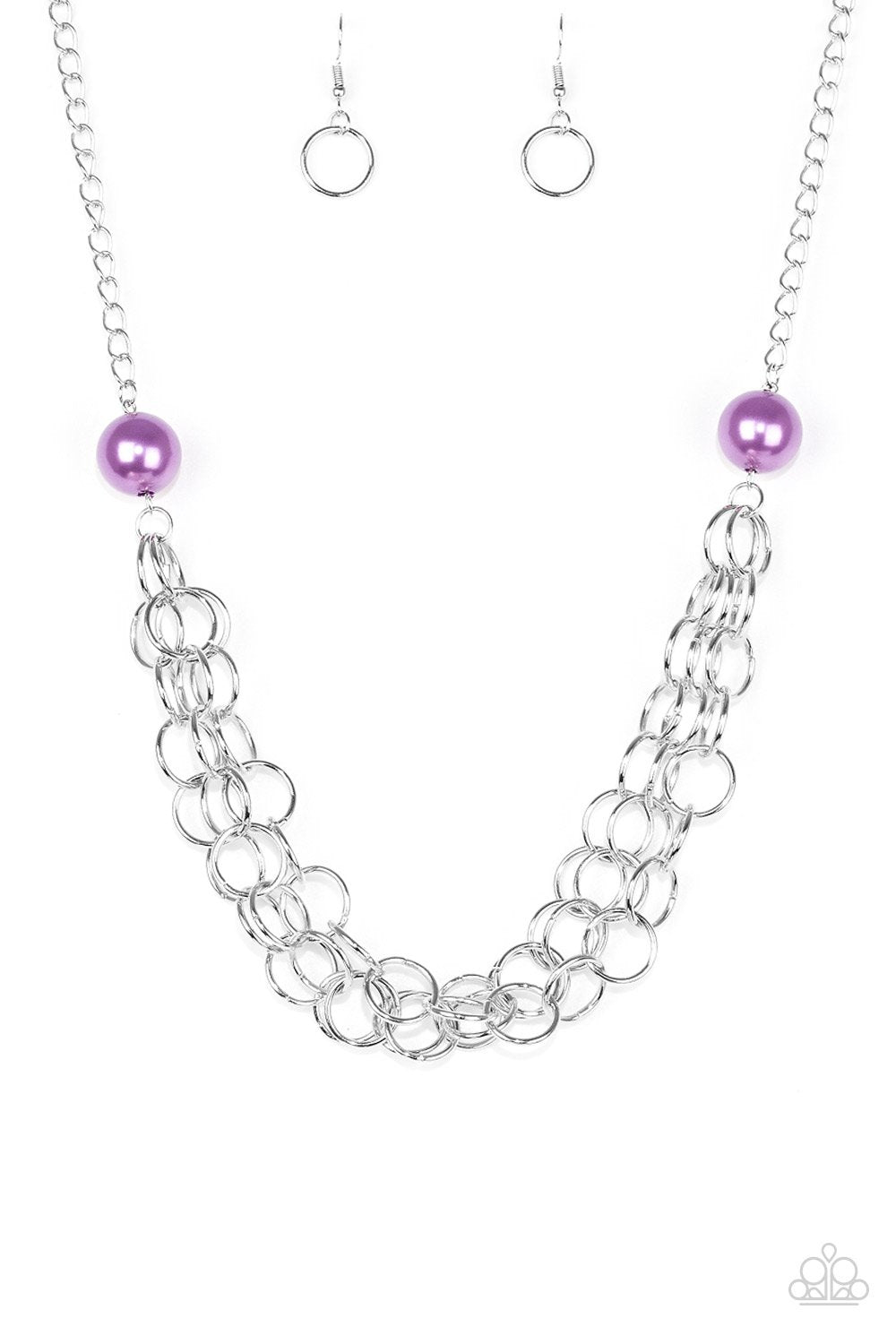 Daring Diva Purple and Silver Necklace - Paparazzi Accessories- lightbox - CarasShop.com - Paparazzi Jewelry by Cara Jewels