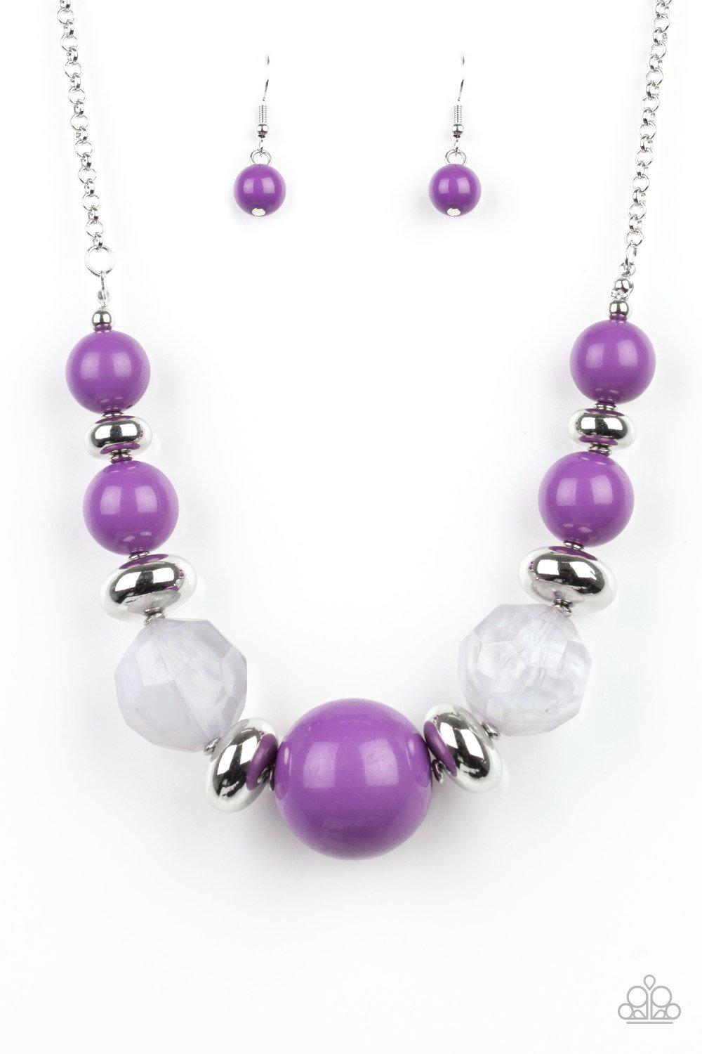 Daytime Drama Purple Necklace - Paparazzi Accessories- lightbox - CarasShop.com - Paparazzi Jewelry by Cara Jewels