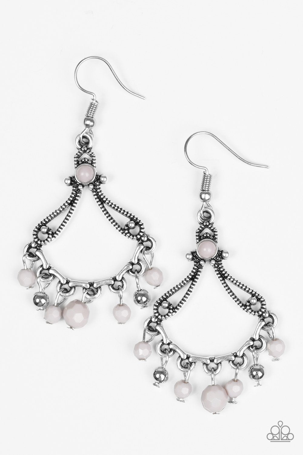 Dazzling Date Night Silver Earrings - Paparazzi Accessories- lightbox - CarasShop.com - Paparazzi Jewelry by Cara Jewels