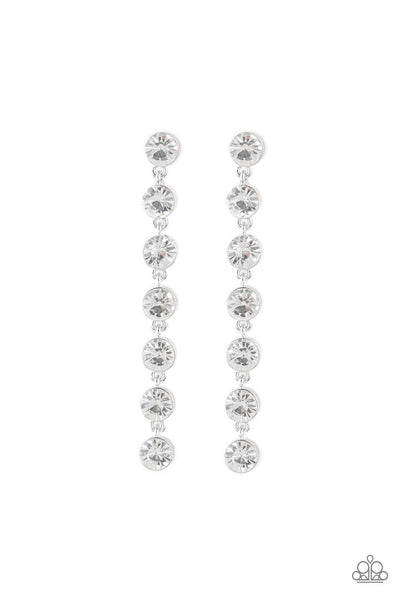 Paparazzi - Collier & Boucles D'Oreilles Diamant Blanc Décontracté - Parfait Pour Le Quotidien Ou Une Soirée
