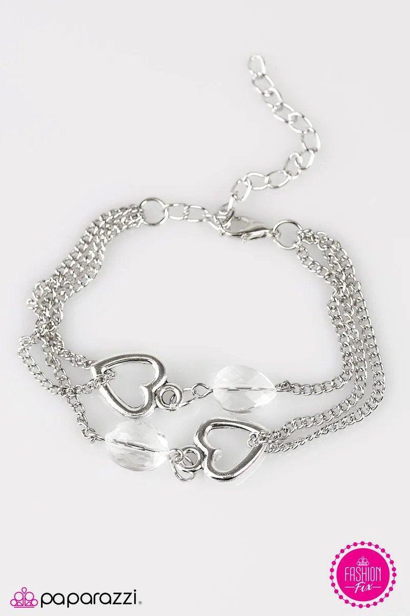 Dear Cupid White Bracelet - Paparazzi Accessories- lightbox - CarasShop.com - Paparazzi Jewelry by Cara Jewels