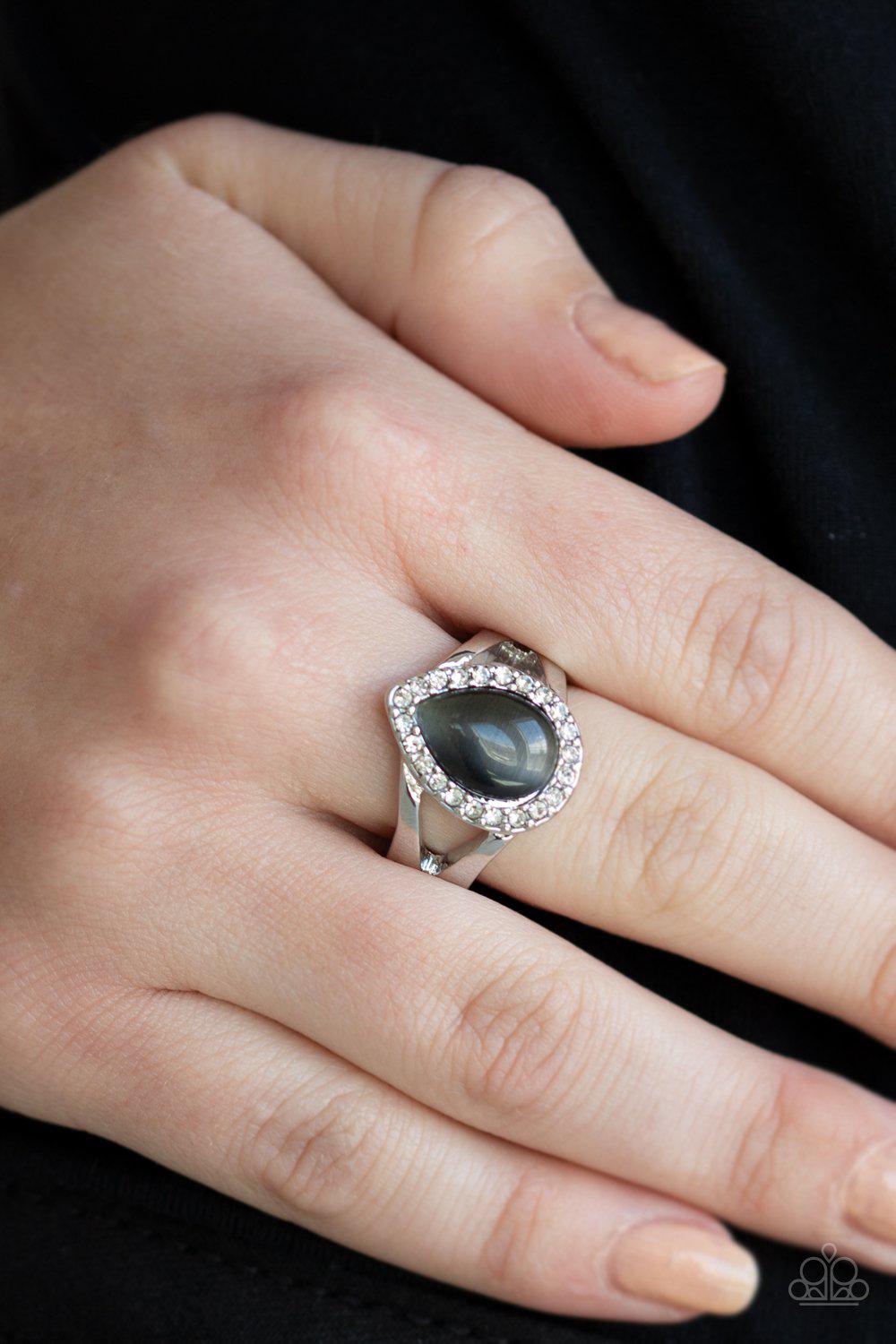 Debutante Dream Silver Moonstone Ring - Paparazzi Accessories- lightbox - CarasShop.com - Paparazzi Jewelry by Cara Jewels