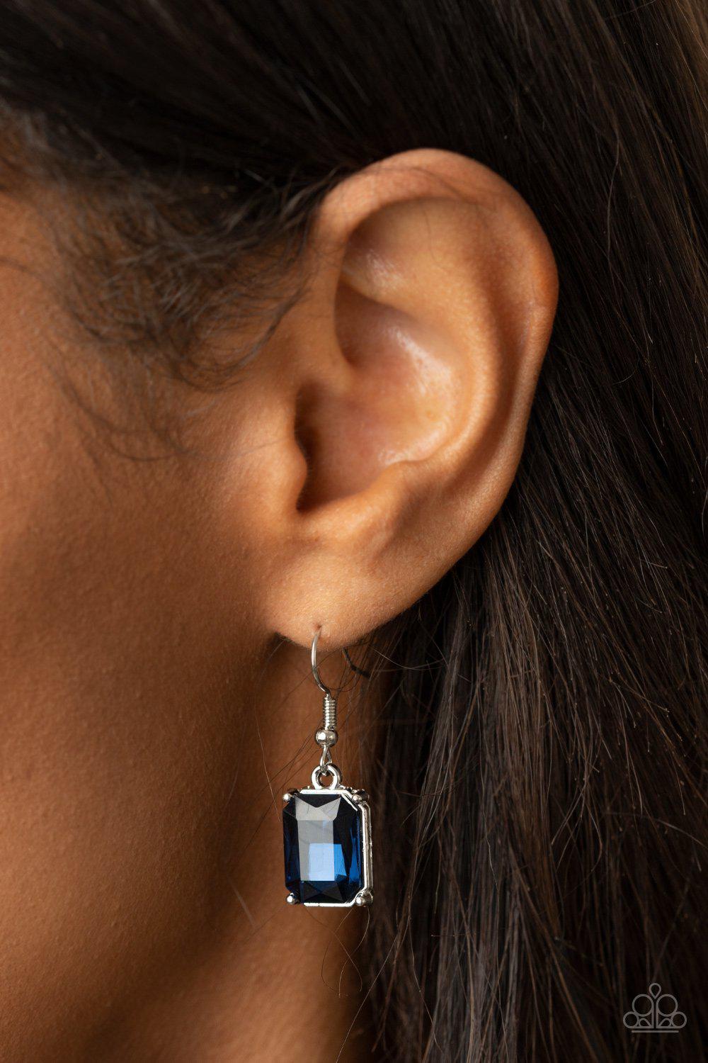 Deep Freeze Diva Blue Rhinestone Necklace - Paparazzi Accessories - free matching earrings -CarasShop.com - Paparazzi Jewelry by Cara Jewels