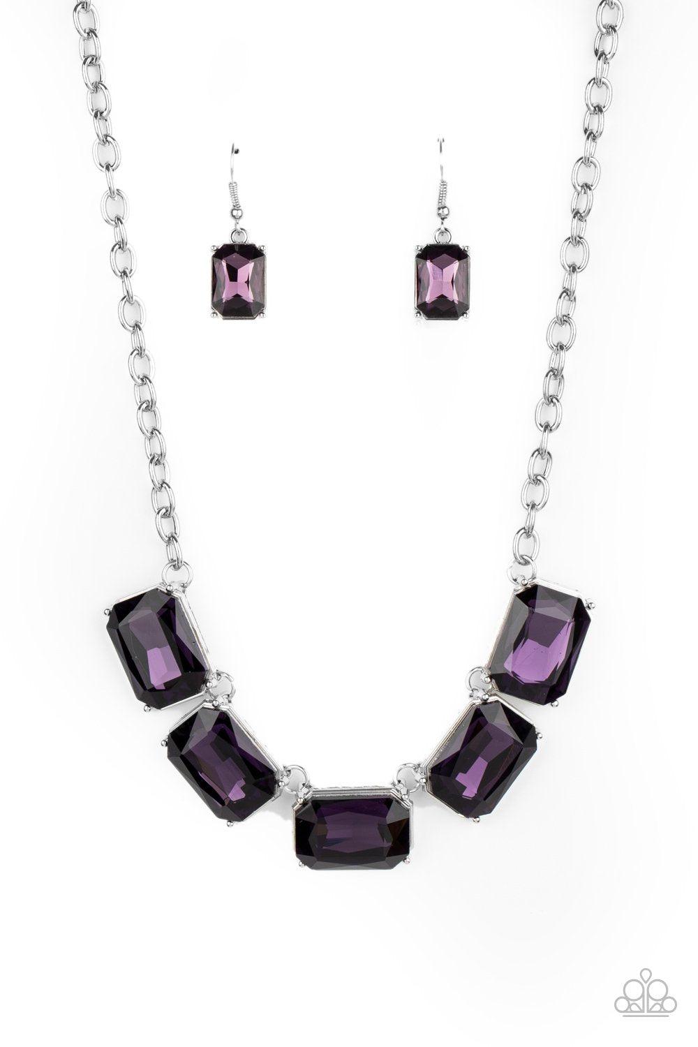 Deep Freeze Diva Purple Rhinestone Necklace - Paparazzi Accessories- lightbox - CarasShop.com - Paparazzi Jewelry by Cara Jewels