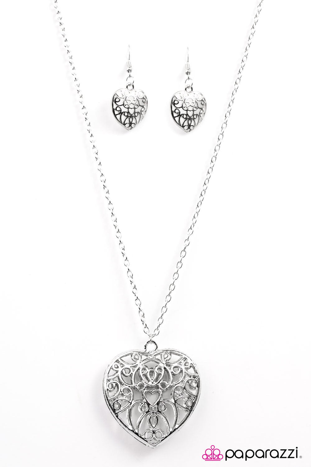 Deep In My Heart Silver Necklace - Paparazzi Accessories- lightbox - CarasShop.com - Paparazzi Jewelry by Cara Jewels