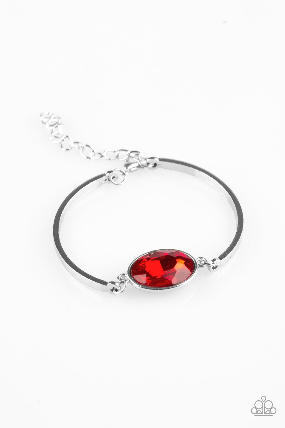Definitely Dashing Red Gem Bracelet - Paparazzi Accessories- lightbox - CarasShop.com - Paparazzi Jewelry by Cara Jewels