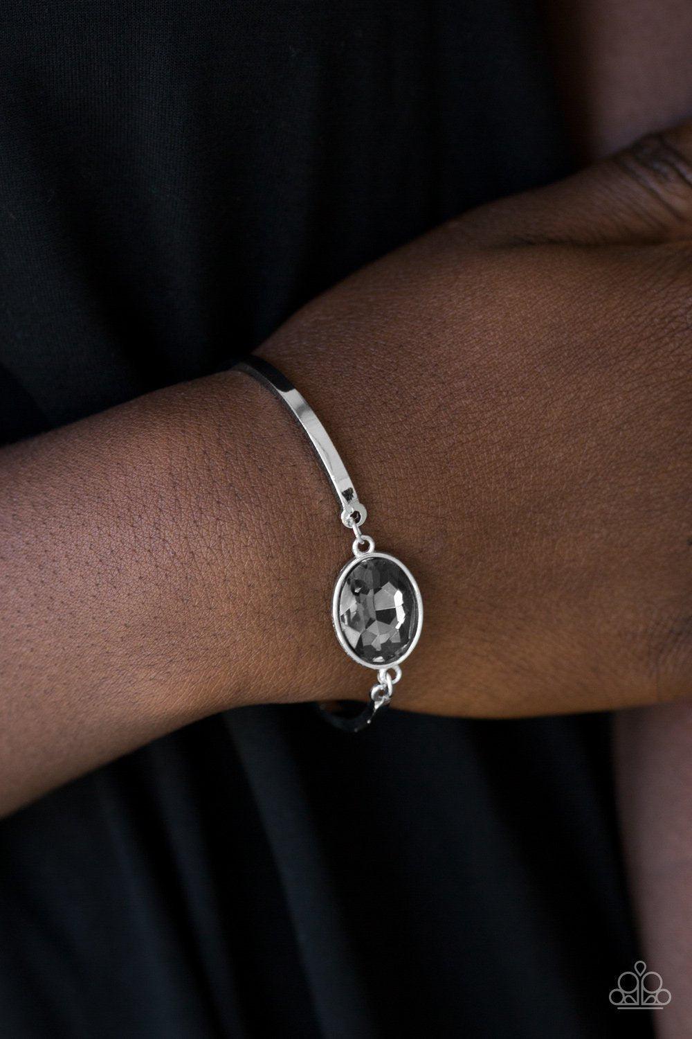 Definitely Dashing Silver Gem Bracelet - Paparazzi Accessories- lightbox - CarasShop.com - Paparazzi Jewelry by Cara Jewels