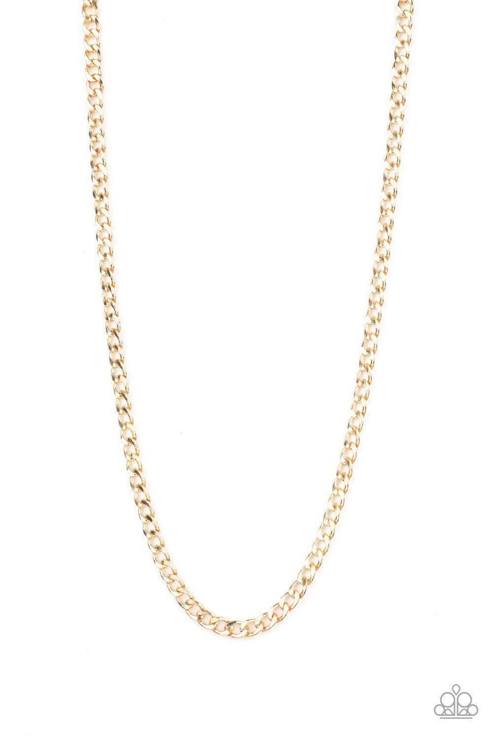 Delta Men's Gold Chain Necklace - Paparazzi Accessories- lightbox - CarasShop.com - Paparazzi Jewelry by Cara Jewels