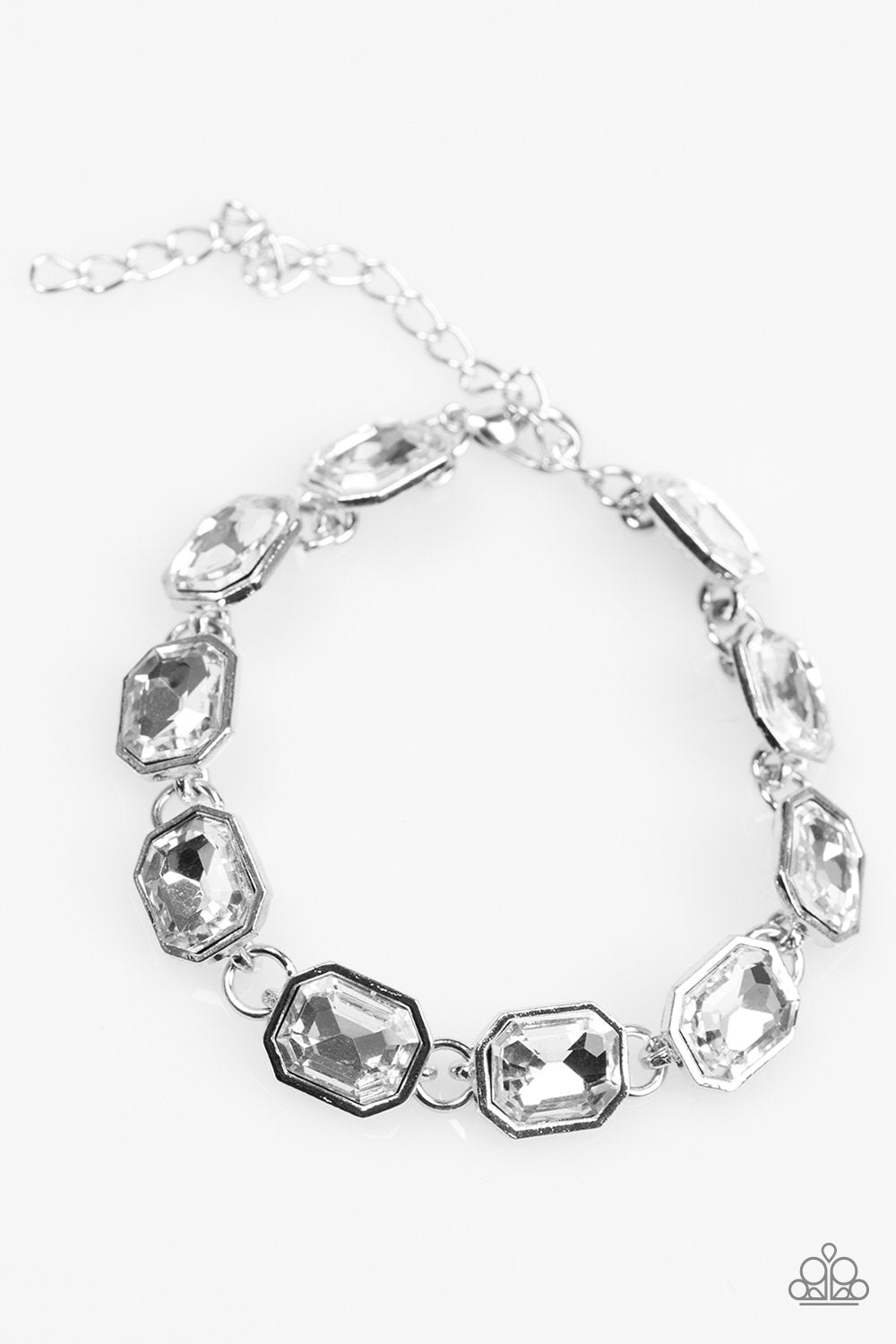 Delux Sparkle White Rhinestone Bracelet - Paparazzi Accessories- lightbox - CarasShop.com - Paparazzi Jewelry by Cara Jewels