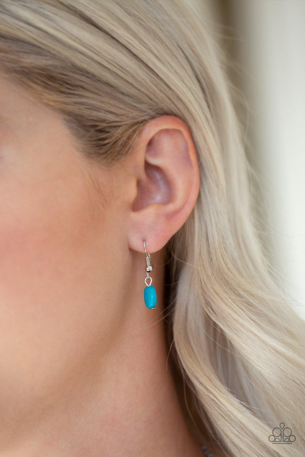 Demi Diva Blue Necklace - Paparazzi Accessories - free matching earrings -CarasShop.com - Paparazzi Jewelry by Cara Jewels