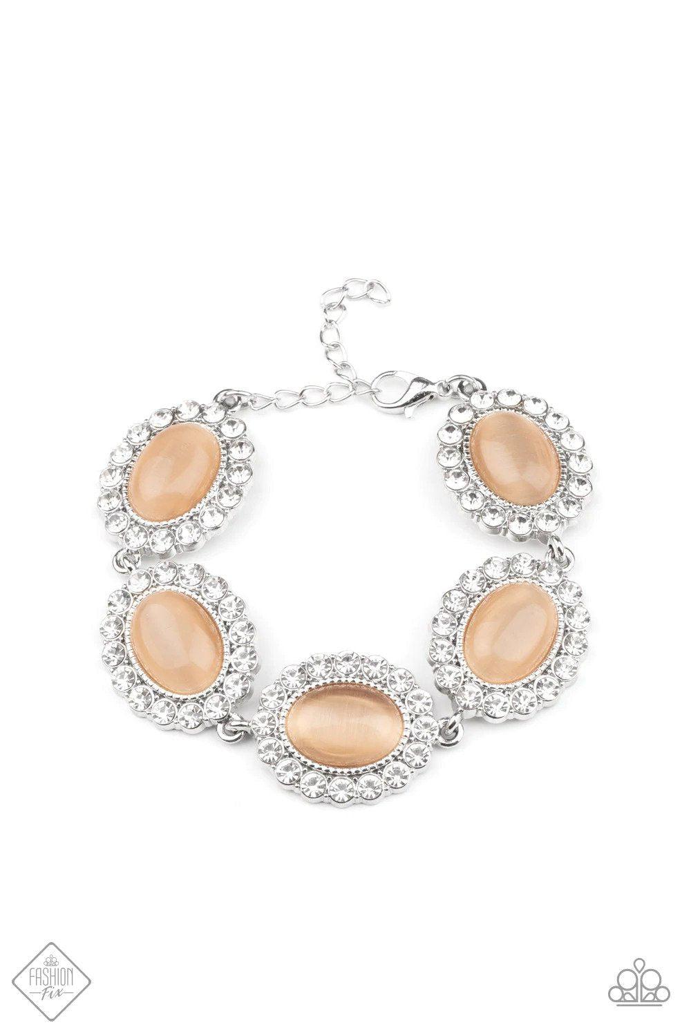 Demurely Diva Orange Cat's Eye Bracelet - Paparazzi Accessories- lightbox - CarasShop.com - Paparazzi Jewelry by Cara Jewels
