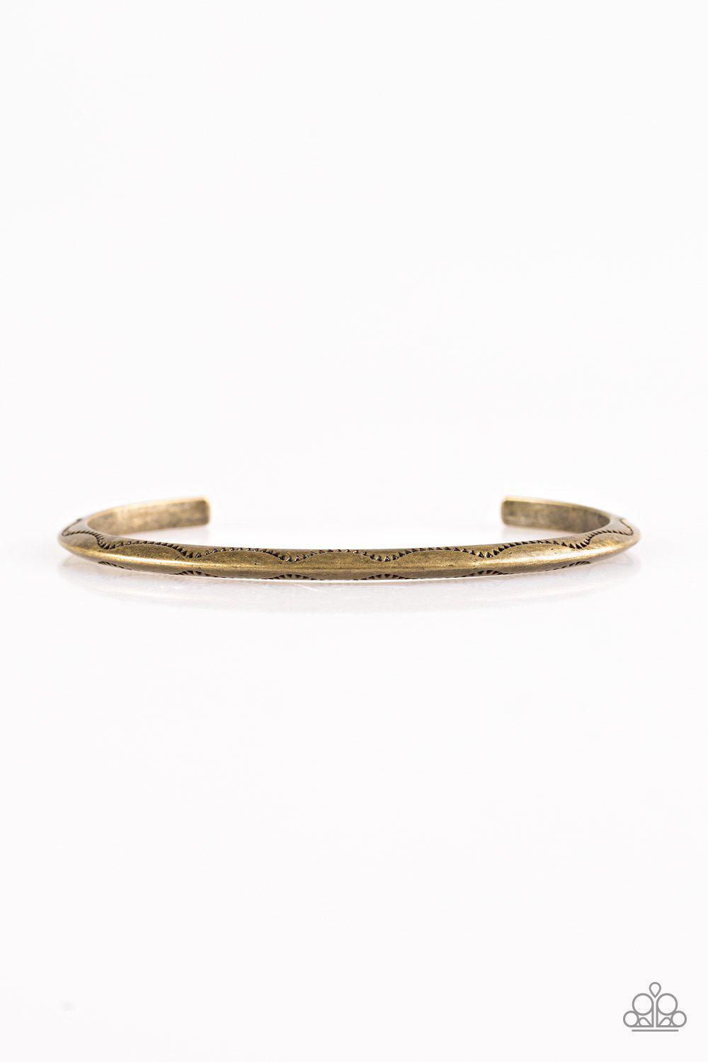 Desert Charmer Brass Cuff Bracelet - Paparazzi Accessories- lightbox - CarasShop.com - Paparazzi Jewelry by Cara Jewels