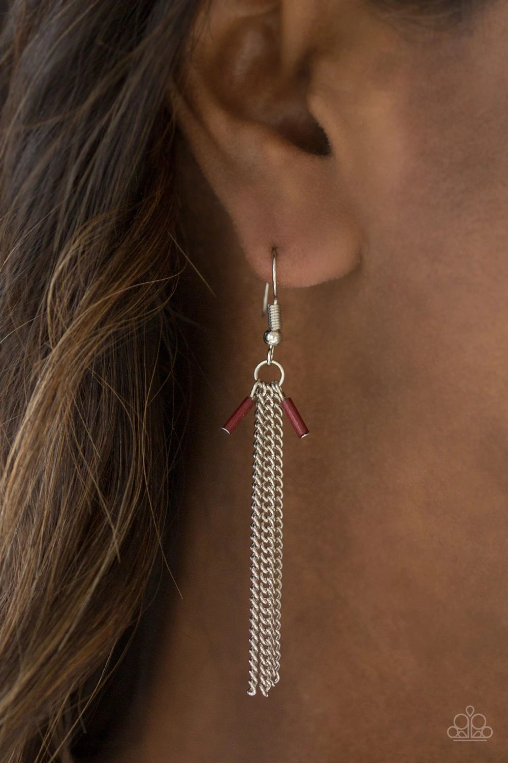 Desert Coyote Brown and Silver Fringe Necklace - Paparazzi Accessories - free matching earrings -CarasShop.com - Paparazzi Jewelry by Cara Jewels