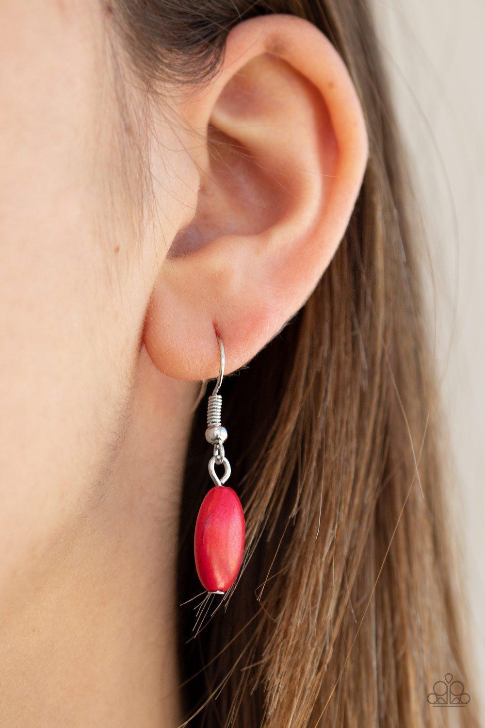 Desert Culture Red Necklace - Paparazzi Accessories - free matching earrings -CarasShop.com - Paparazzi Jewelry by Cara Jewels