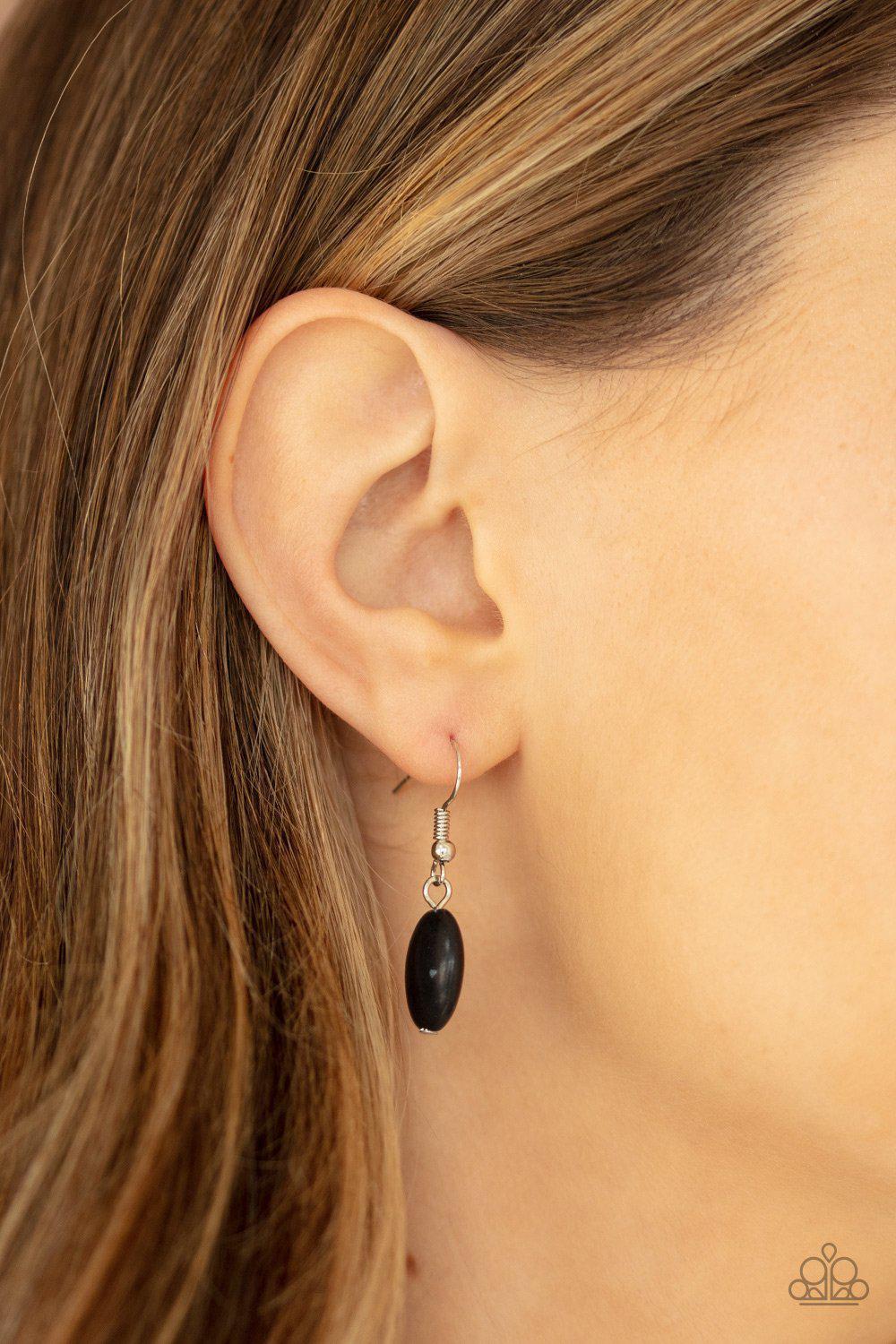 Desert Diva Black and Tiger Eye Stone Necklace - Paparazzi Accessories - free matching earrings -CarasShop.com - Paparazzi Jewelry by Cara Jewels