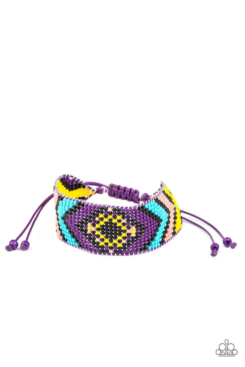 Desert Dive Purple Seed Bead Urban Sliding Knot Bracelet - Paparazzi Accessories- lightbox - CarasShop.com - Paparazzi Jewelry by Cara Jewels