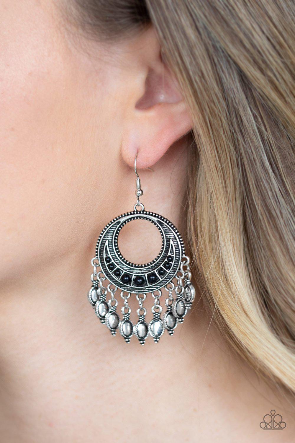 Desert Divinity Black Earrings - Paparazzi Accessories- lightbox - CarasShop.com - Paparazzi Jewelry by Cara Jewels