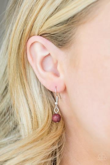 Desert Eagle Silver and Brown Stone Necklace - Paparazzi Accessories - free matching earrings -CarasShop.com - Paparazzi Jewelry by Cara Jewels