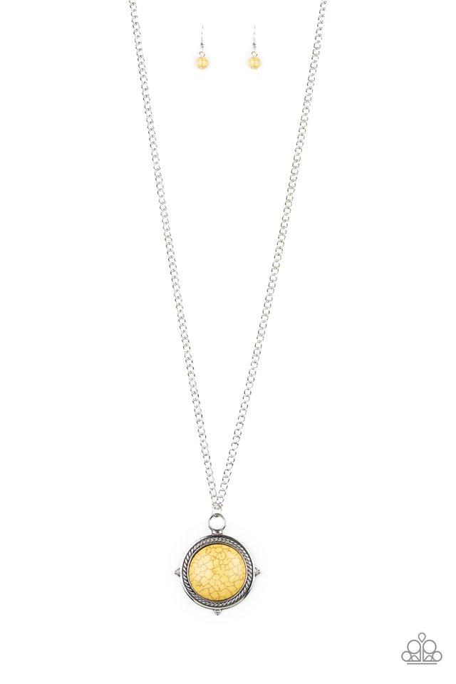 Desert Equinox Yellow Stone Necklace - Paparazzi Accessories- lightbox - CarasShop.com - Paparazzi Jewelry by Cara Jewels