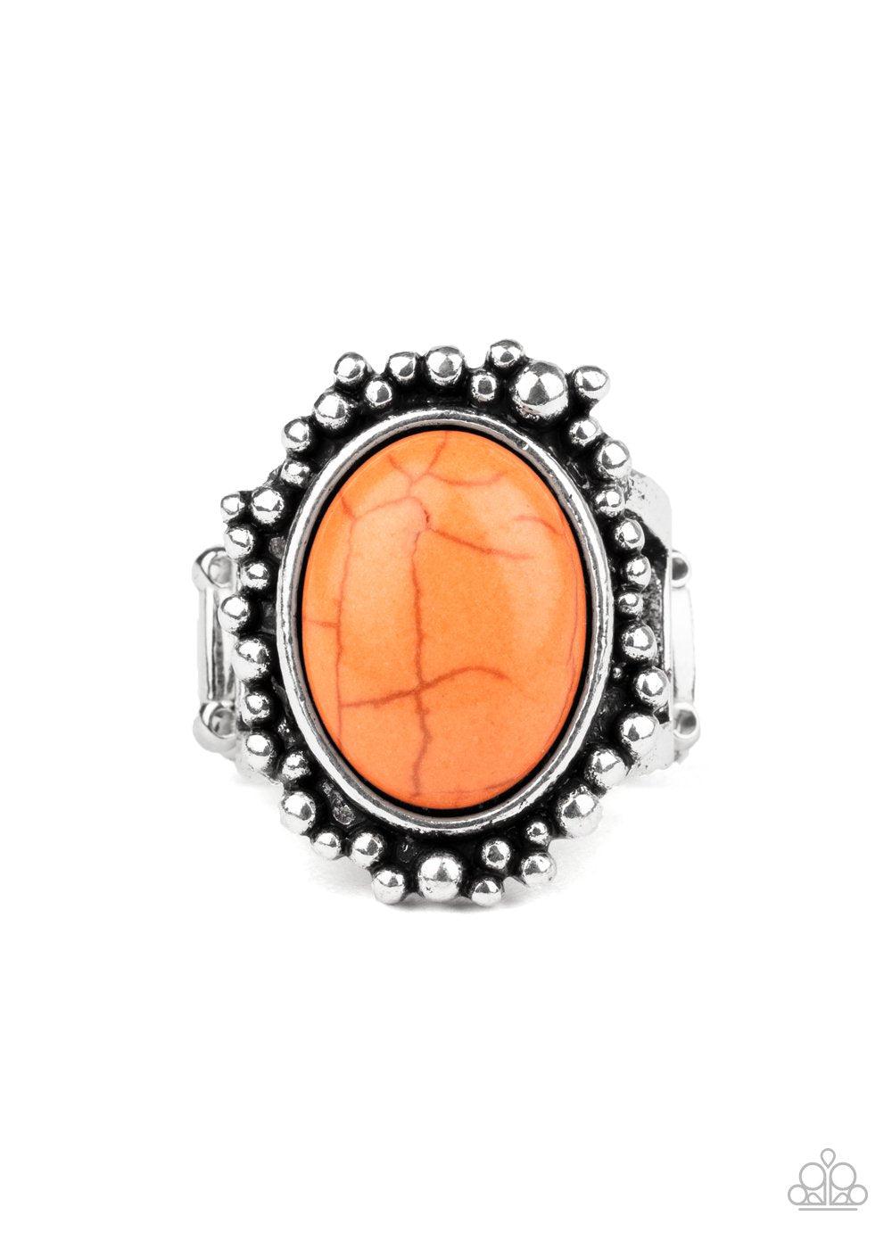 Desert Mine Orange Stone Ring - Paparazzi Accessories- lightbox - CarasShop.com - Paparazzi Jewelry by Cara Jewels