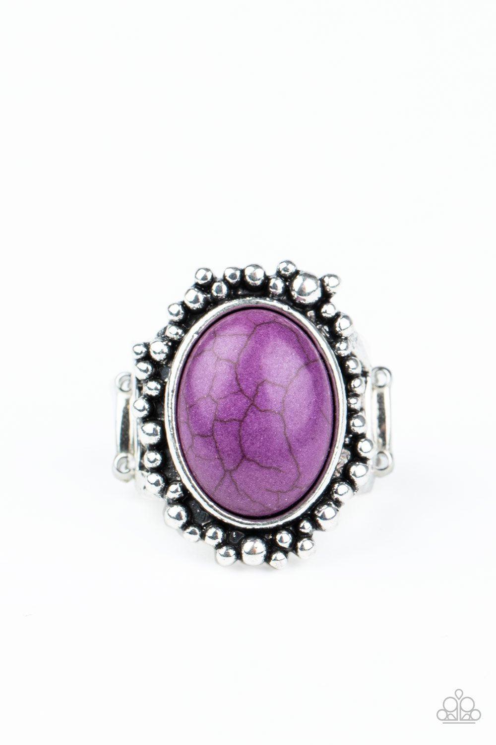 Desert Mine Purple Stone Ring - Paparazzi Accessories- lightbox - CarasShop.com - Paparazzi Jewelry by Cara Jewels
