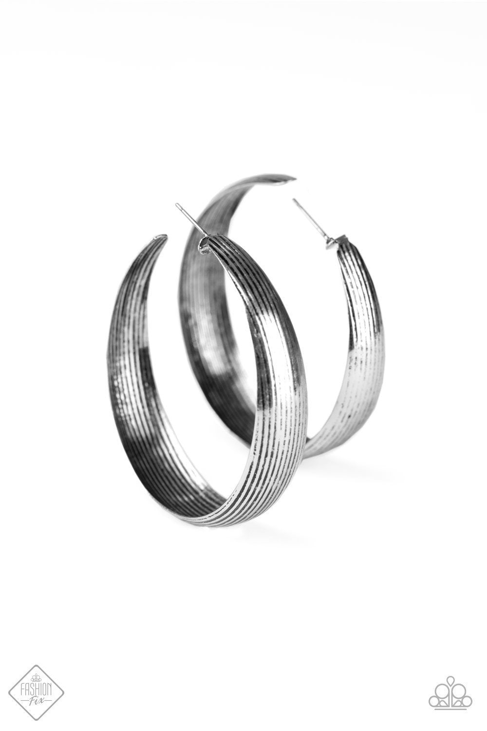 Desert Wanderings Silver Hoop Earrings - Paparazzi Accessories- lightbox - CarasShop.com - Paparazzi Jewelry by Cara Jewels