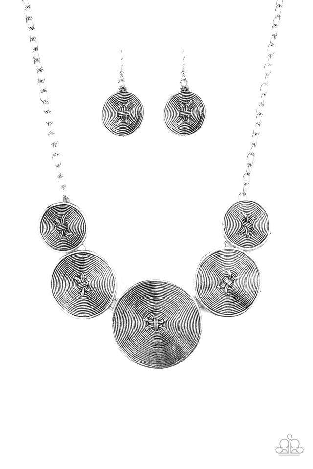 Deserves a Medal Silver Necklace - Paparazzi Accessories- lightbox - CarasShop.com - Paparazzi Jewelry by Cara Jewels