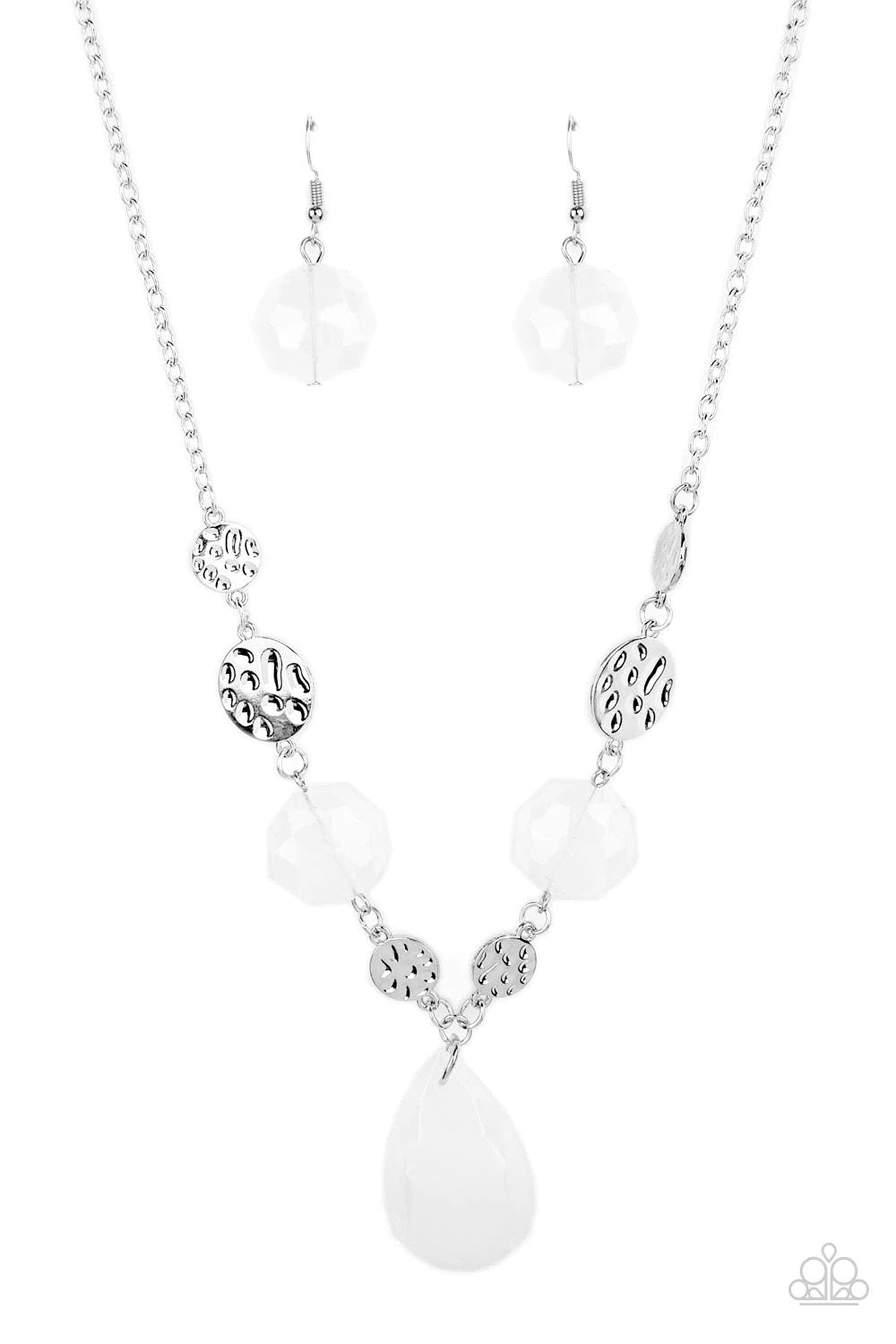 DEW What You Wanna DEW White Necklace - Paparazzi Accessories- lightbox - CarasShop.com - Paparazzi Jewelry by Cara Jewels