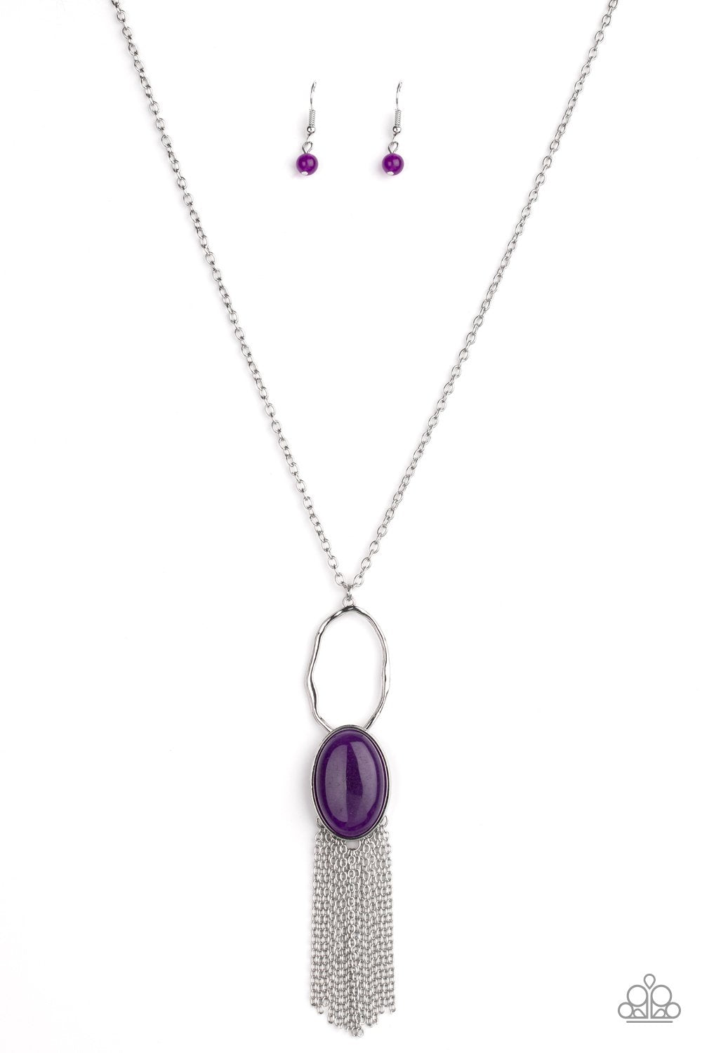 Dewy Desert Purple Stone Necklace - Paparazzi Accessories- lightbox - CarasShop.com - Paparazzi Jewelry by Cara Jewels