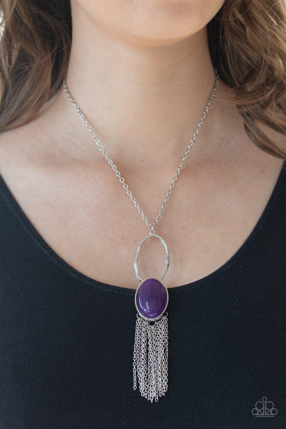 Dewy Desert Purple Stone Necklace - Paparazzi Accessories- lightbox - CarasShop.com - Paparazzi Jewelry by Cara Jewels