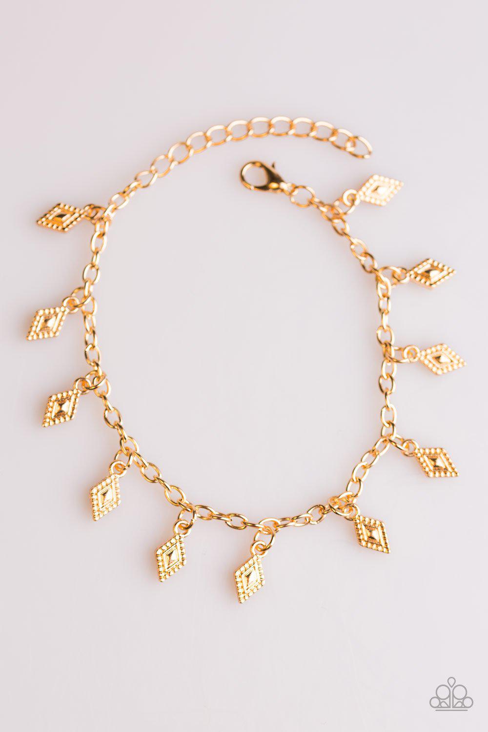 Diamond Dunes Gold Bracelet - Paparazzi Accessories- lightbox - CarasShop.com - Paparazzi Jewelry by Cara Jewels