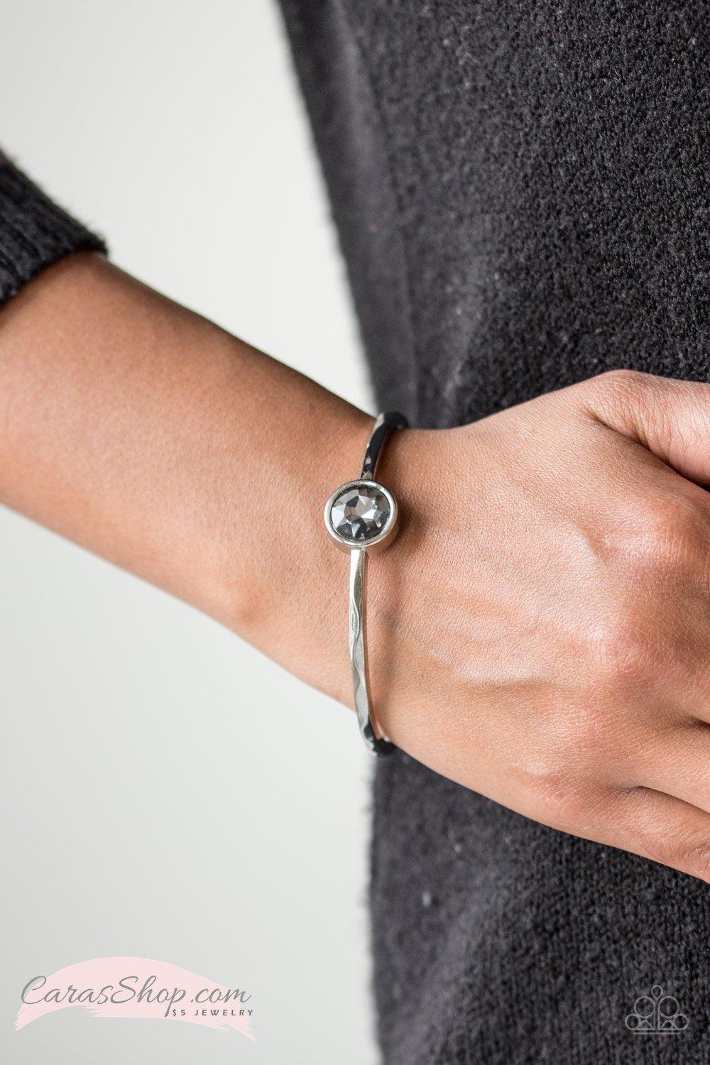 Diamonds For Breakfast Silver Bangle Bracelet - Paparazzi Accessories- lightbox - CarasShop.com - Paparazzi Jewelry by Cara Jewels