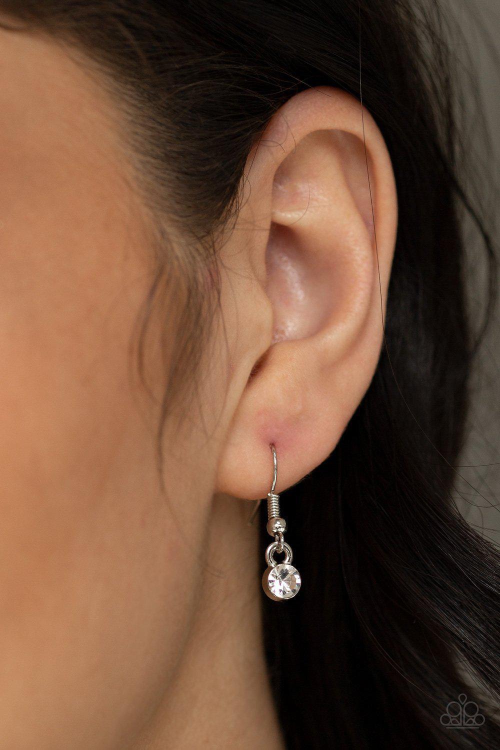 Diamonds for Days White Necklace - Paparazzi Accessories - free matching earrings -CarasShop.com - Paparazzi Jewelry by Cara Jewels