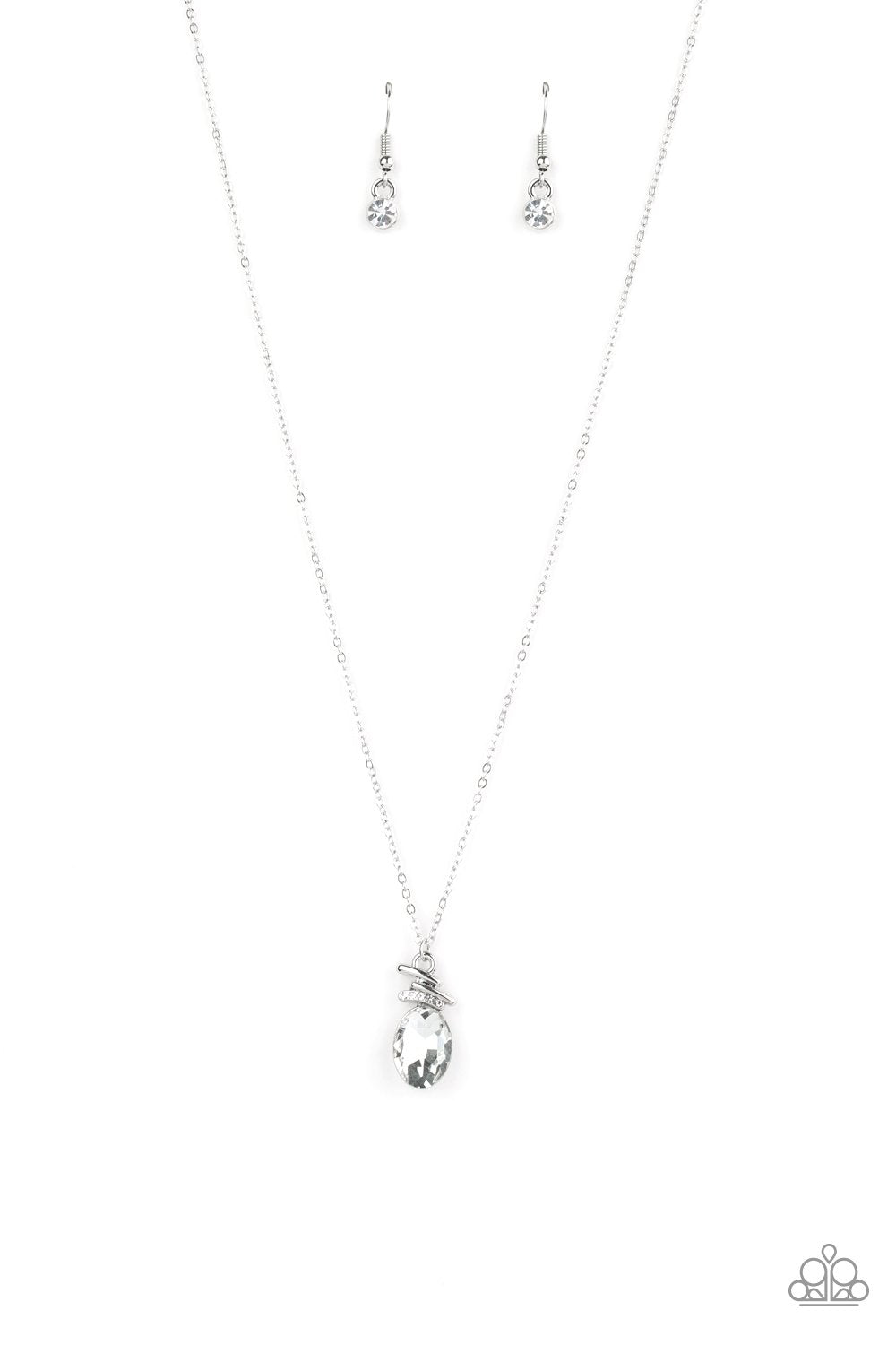 Diamonds for Days White Necklace - Paparazzi Accessories- lightbox - CarasShop.com - Paparazzi Jewelry by Cara Jewels