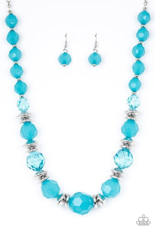 Dine and Dash Blue Necklace - Paparazzi Accessories- lightbox - CarasShop.com - Paparazzi Jewelry by Cara Jewels