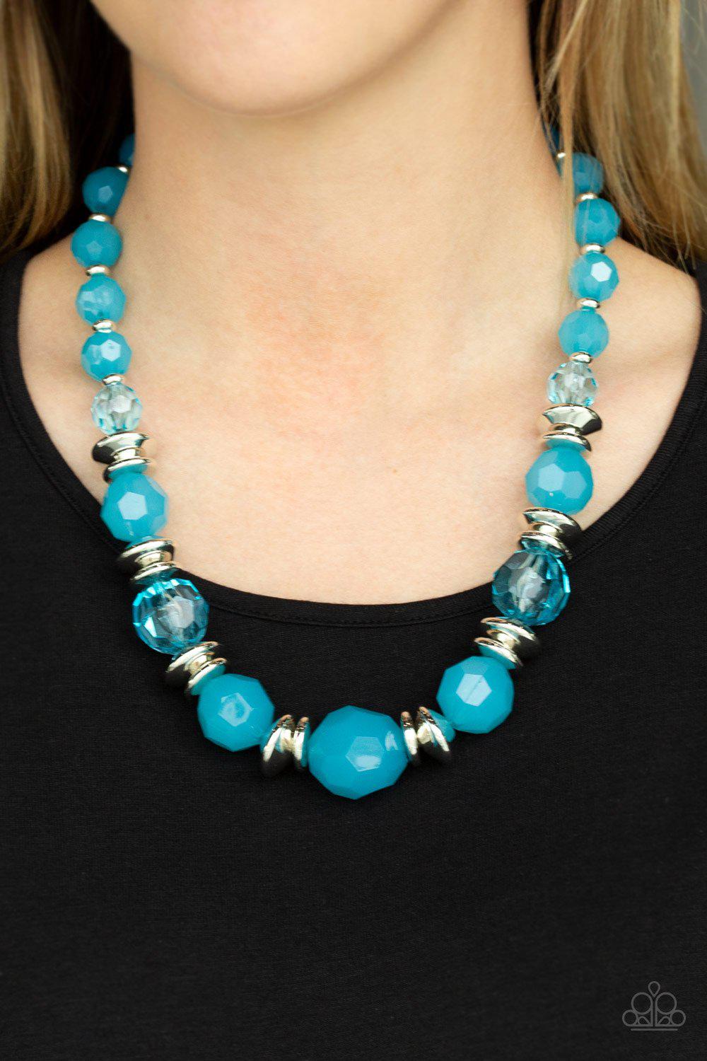 Dine and Dash Blue Necklace - Paparazzi Accessories- lightbox - CarasShop.com - Paparazzi Jewelry by Cara Jewels