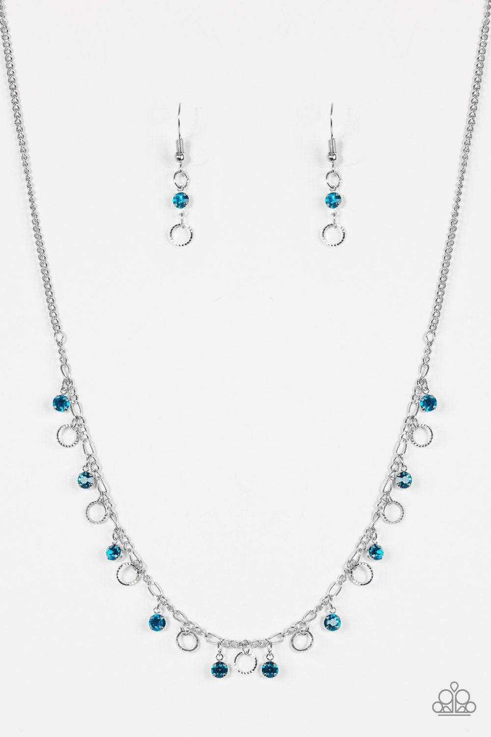 Dinner Party Demure Blue Necklace - Paparazzi Accessories- lightbox - CarasShop.com - Paparazzi Jewelry by Cara Jewels