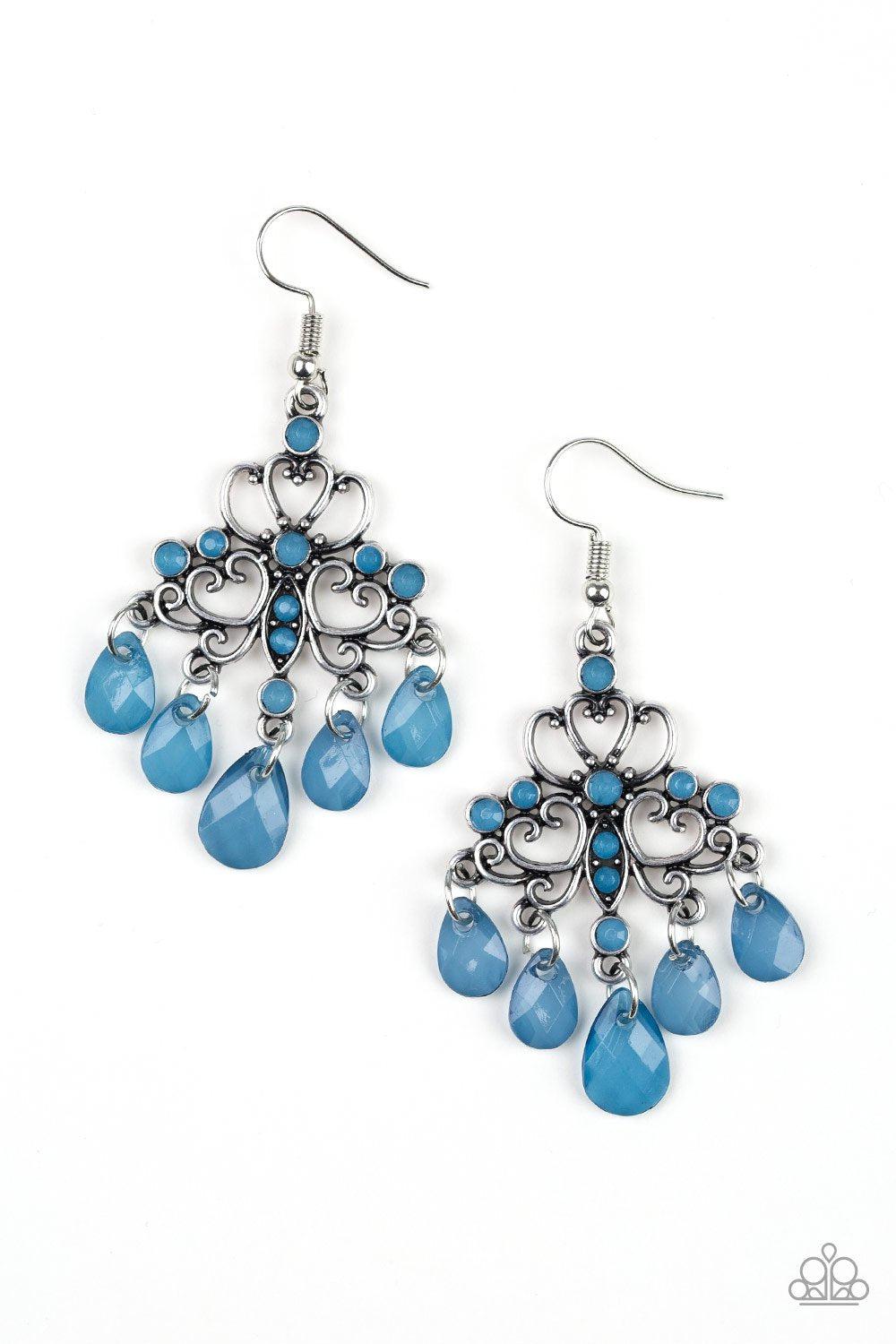 Dip It Glow Blue Earrings - Paparazzi Accessories- lightbox - CarasShop.com - Paparazzi Jewelry by Cara Jewels