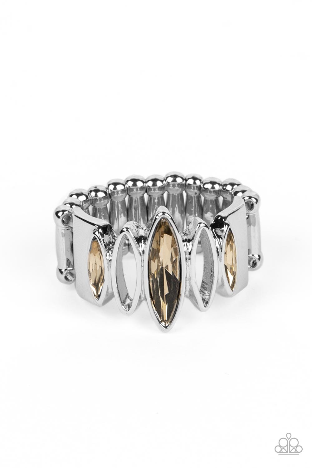 Distant Cosmos Brown Ring - Paparazzi Accessories- lightbox - CarasShop.com - Paparazzi Jewelry by Cara Jewels