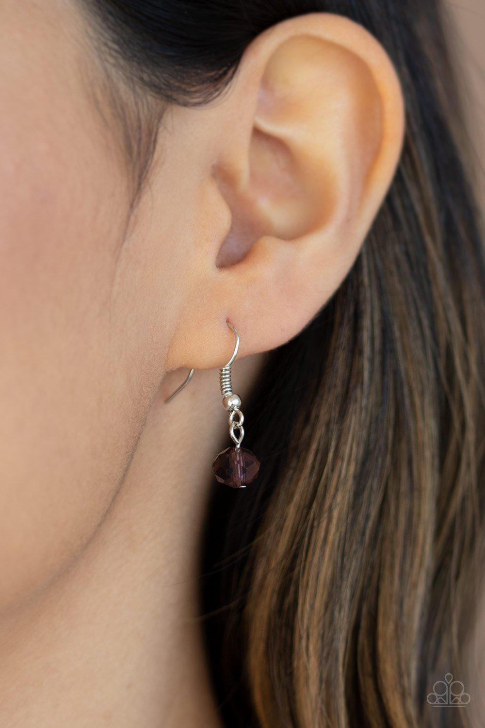 Distracted by Dazzle Purple, White and Silver Necklace - Paparazzi Accessories - free matching earrings -CarasShop.com - Paparazzi Jewelry by Cara Jewels