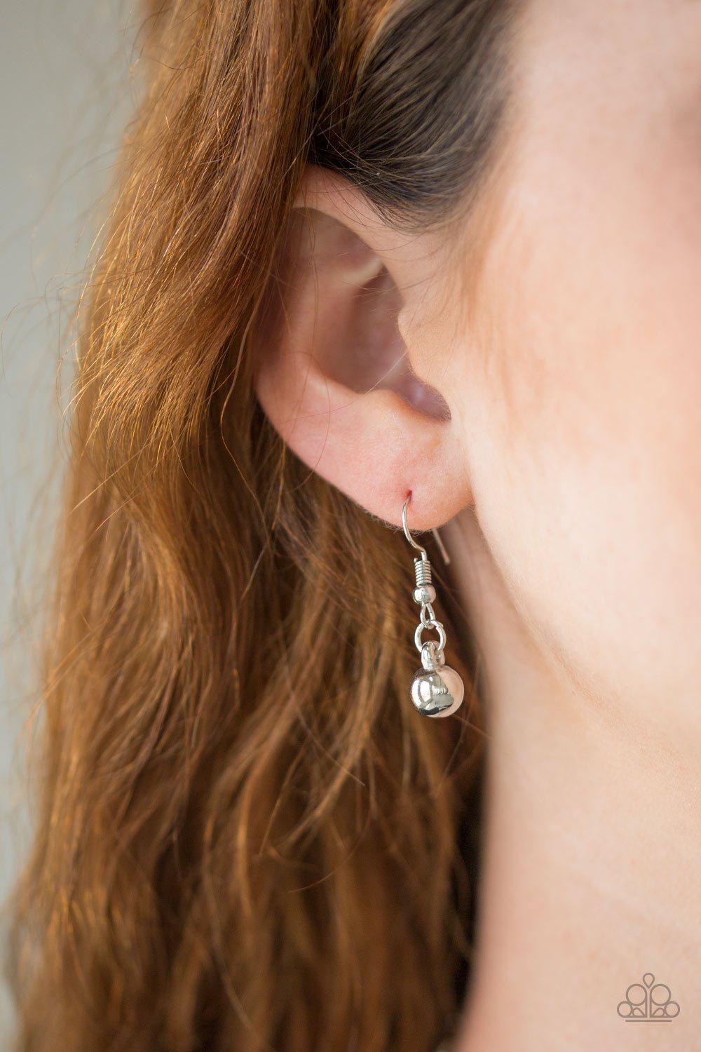 DIVA-de and Rule Silver Necklace - Paparazzi Accessories - free matching earrings -CarasShop.com - Paparazzi Jewelry by Cara Jewels