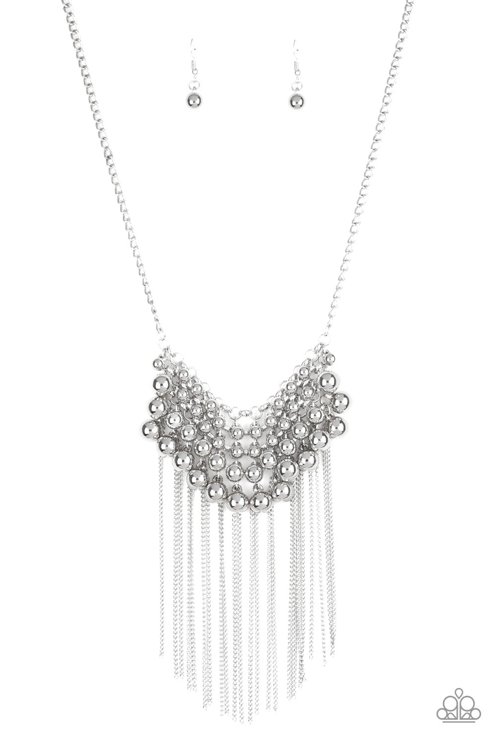 DIVA-de and Rule Silver Necklace - Paparazzi Accessories- lightbox - CarasShop.com - Paparazzi Jewelry by Cara Jewels