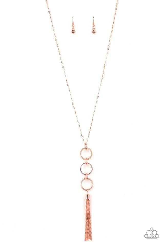Diva In Diamonds Copper Necklace - Paparazzi Accessories- lightbox - CarasShop.com - Paparazzi Jewelry by Cara Jewels