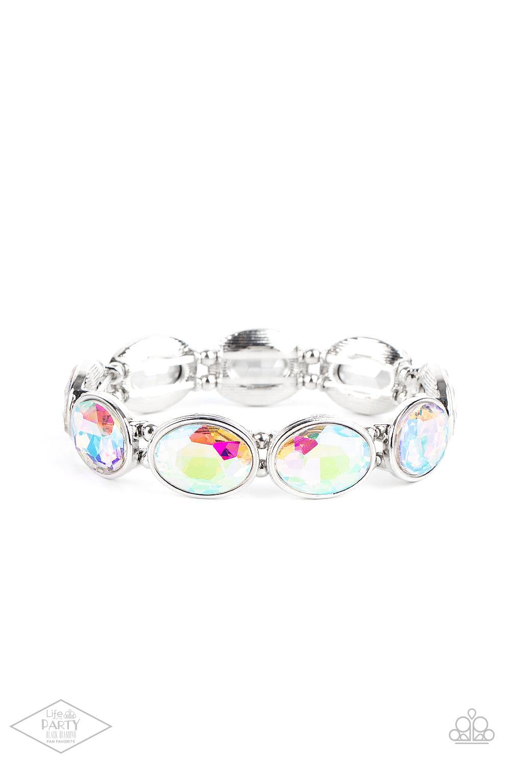 Diva In Disguise Multi Iridescent Rhinestone Bracelet - Paparazzi Accessories- lightbox - CarasShop.com - Paparazzi Jewelry by Cara Jewels