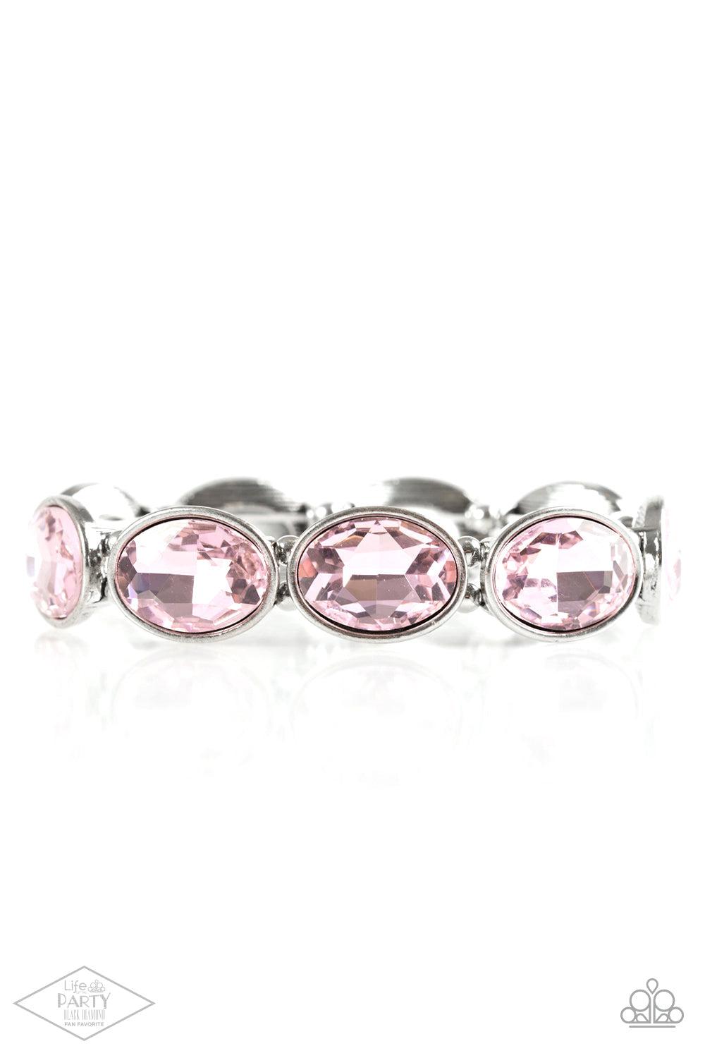 DIVA In Disguise Pink Rhinestone Bracelet - Paparazzi Accessories- lightbox - CarasShop.com - Paparazzi Jewelry by Cara Jewels