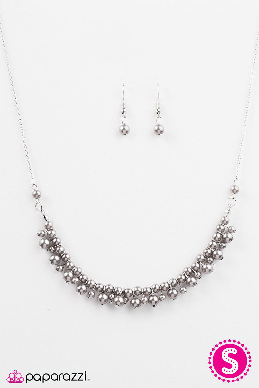 Divine Beauty Silver Pearl Necklace - Paparazzi Accessories- lightbox - CarasShop.com - Paparazzi Jewelry by Cara Jewels